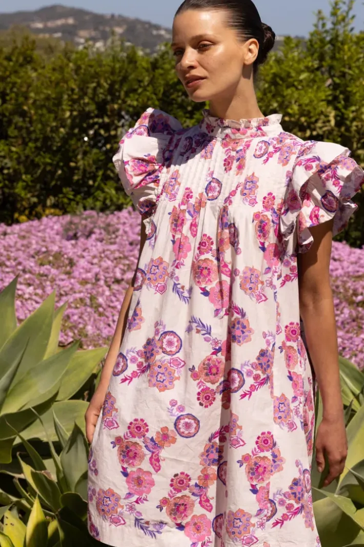 Pintuck Ruffle Mini- Pretoria Pink Short & Mini Dresses|Dresses