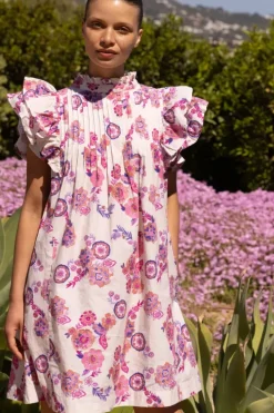 Pintuck Ruffle Mini- Pretoria Pink Short & Mini Dresses|Dresses