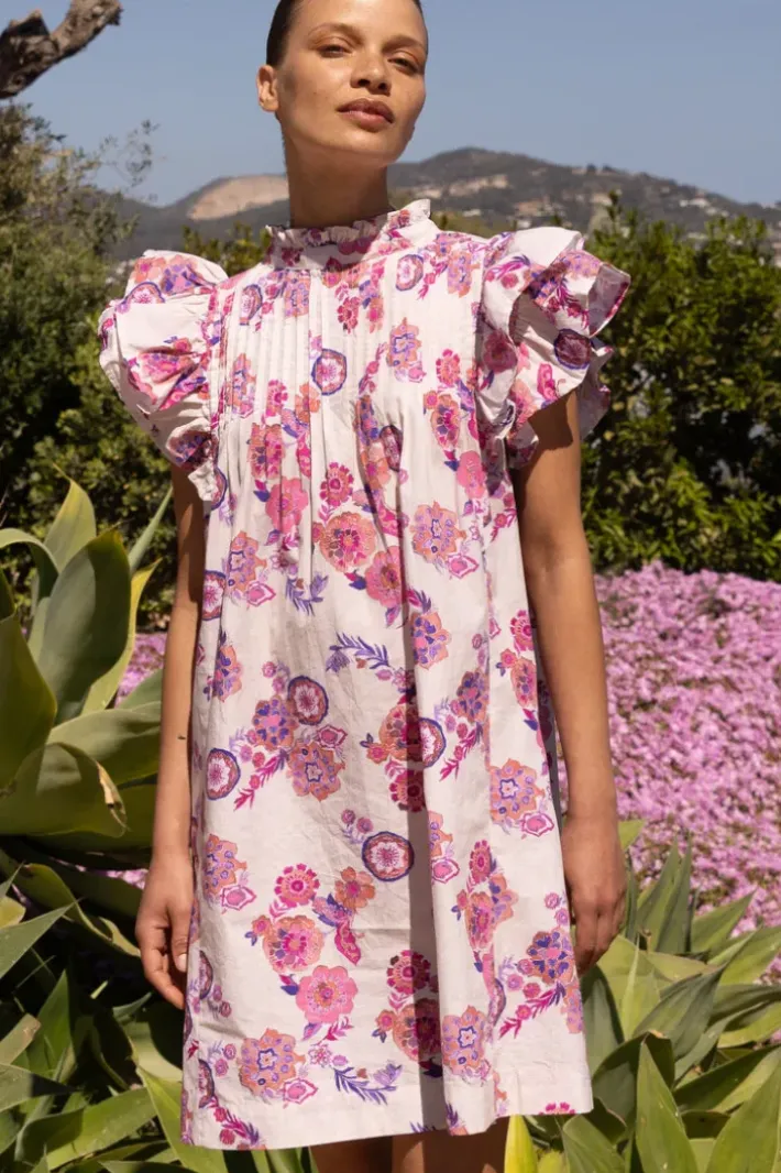 Pintuck Ruffle Mini- Pretoria Pink Short & Mini Dresses|Dresses