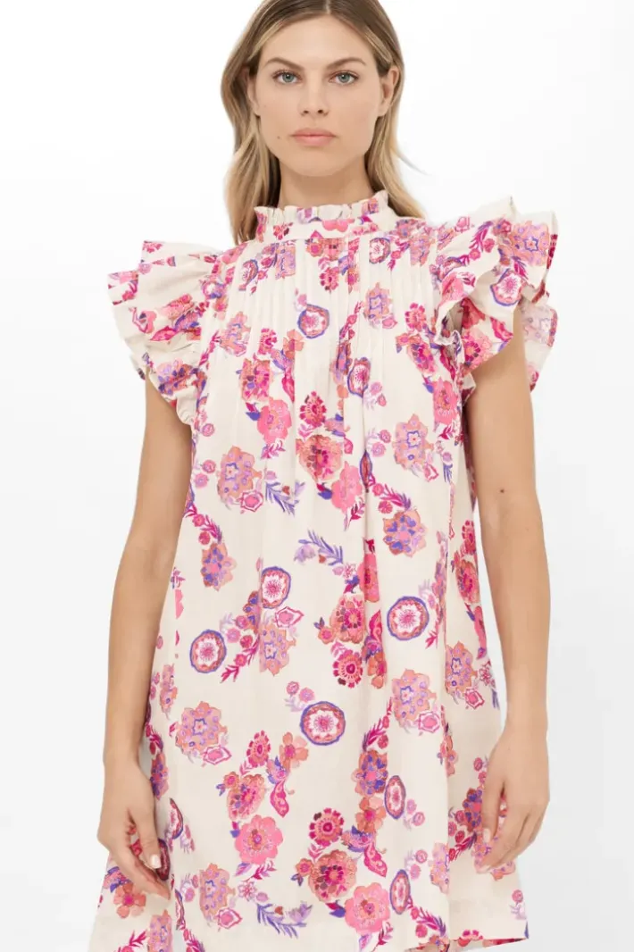Pintuck Ruffle Mini- Pretoria Pink Short & Mini Dresses|Dresses