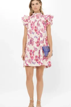 Pintuck Ruffle Mini- Pretoria Pink Short & Mini Dresses|Dresses