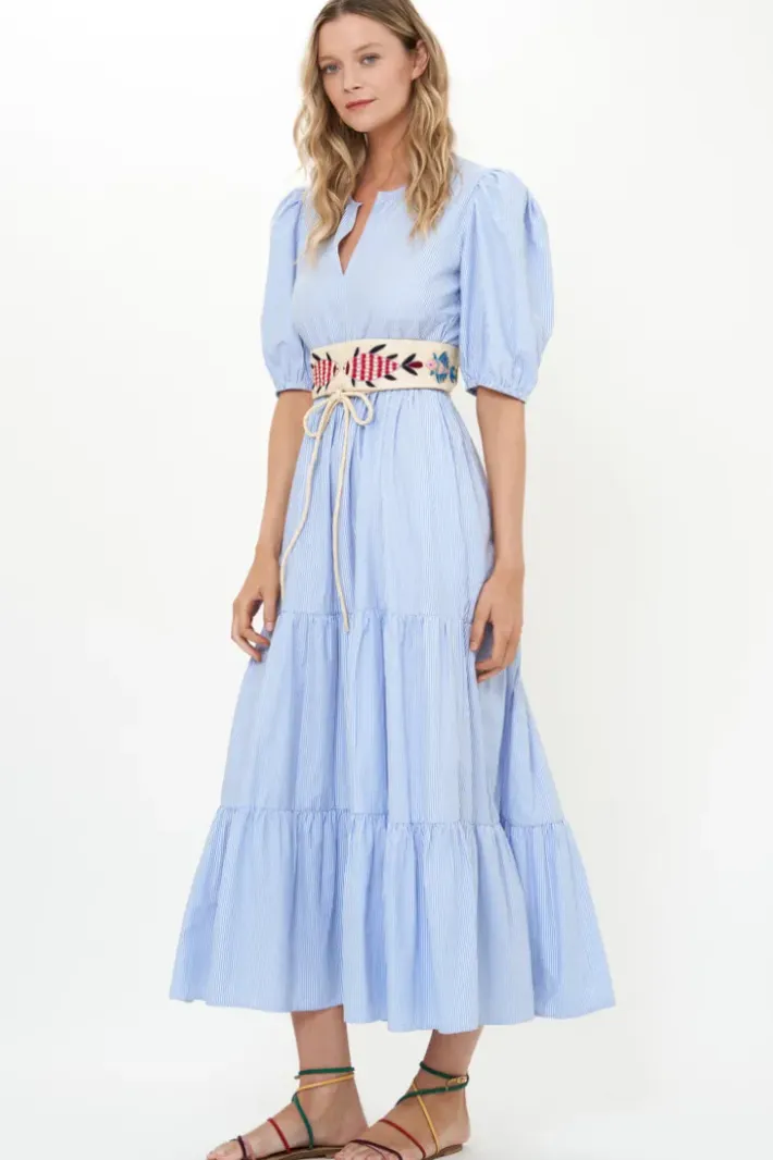 Puff Sleeve Maxi- Chatham Blue Maxis|Dresses