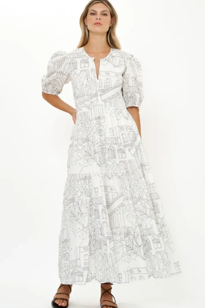 Online Puff Sleeve Maxi- Roma White Maxis|Dresses