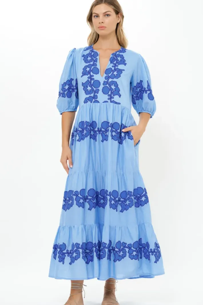 Hot Puff Sleeve Maxi- Tangier Blue Maxis|Dresses