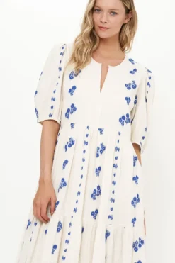Clearance Puff Sleeve Maxi- Wicklow Blue Maxis|Dresses