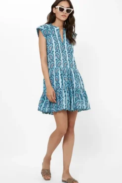 Best Roll Sleeve- Goa Blue Short & Mini Dresses|Dresses