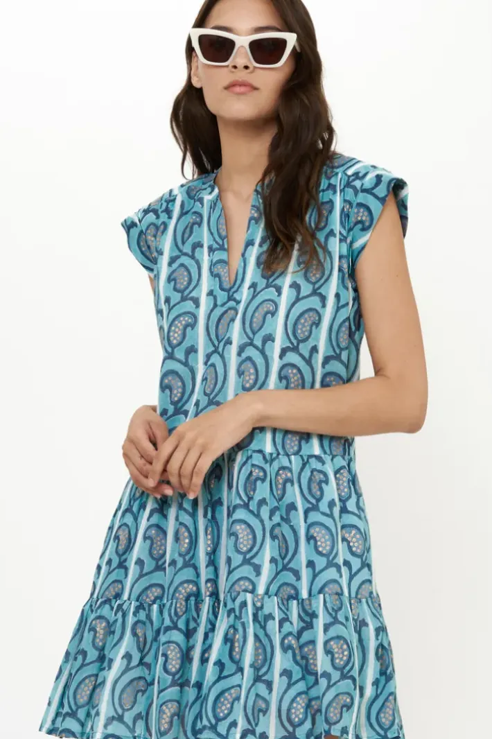 Best Roll Sleeve- Goa Blue Short & Mini Dresses|Dresses