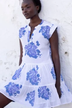 Best Roll Sleeve- Portofino Blue Short & Mini Dresses|Dresses