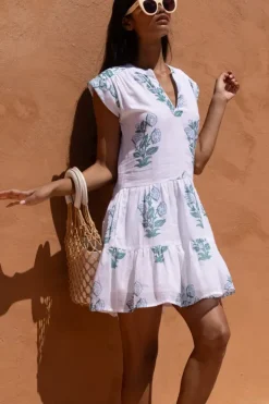 Clearance Roll Sleeve- Salvia Green Short & Mini Dresses|Dresses