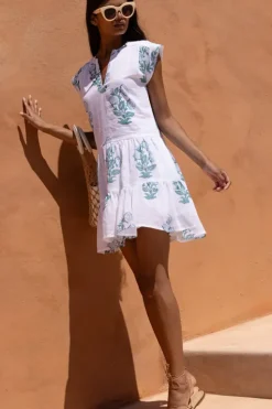 Clearance Roll Sleeve- Salvia Green Short & Mini Dresses|Dresses