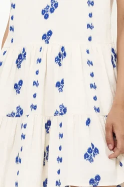 Outlet Roll Sleeve- Wicklow Blue Short & Mini Dresses|Dresses