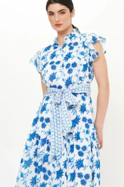 Best Ruffle Collar Button Maxi- Marion Blue Maxis|Dresses