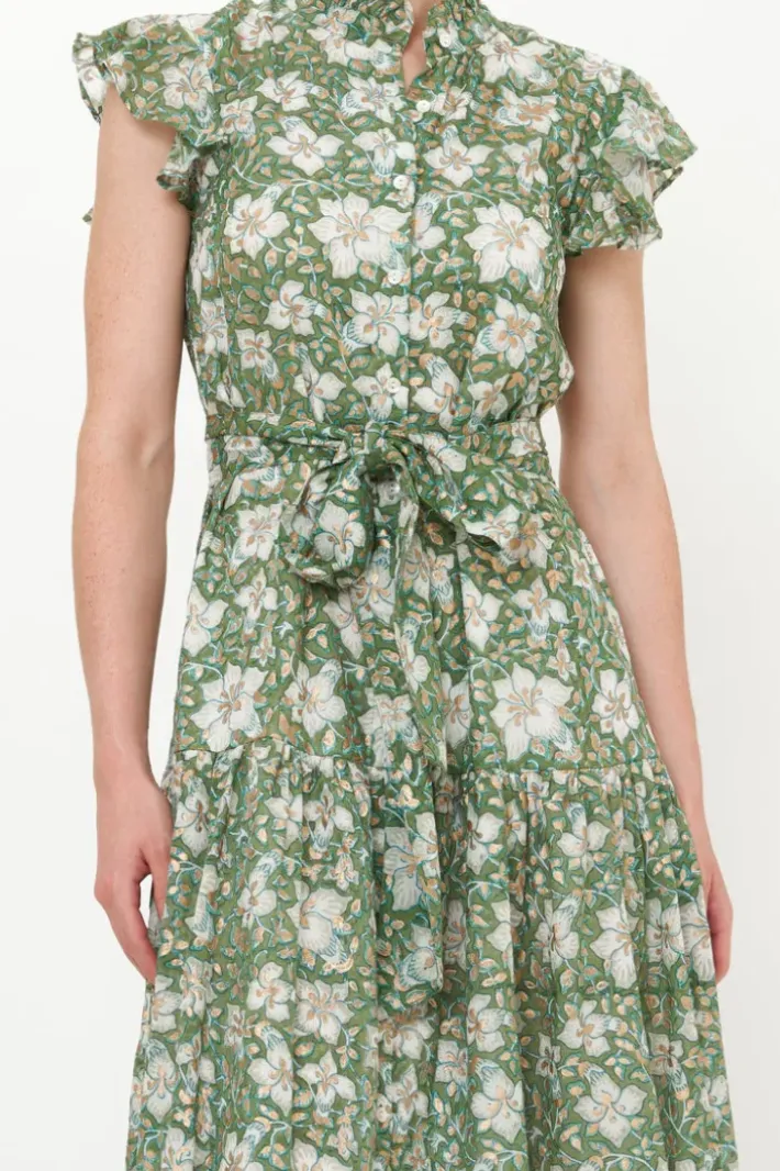 Sale Ruffle Collar Button Maxi- Ivy Olive Maxis|Dresses