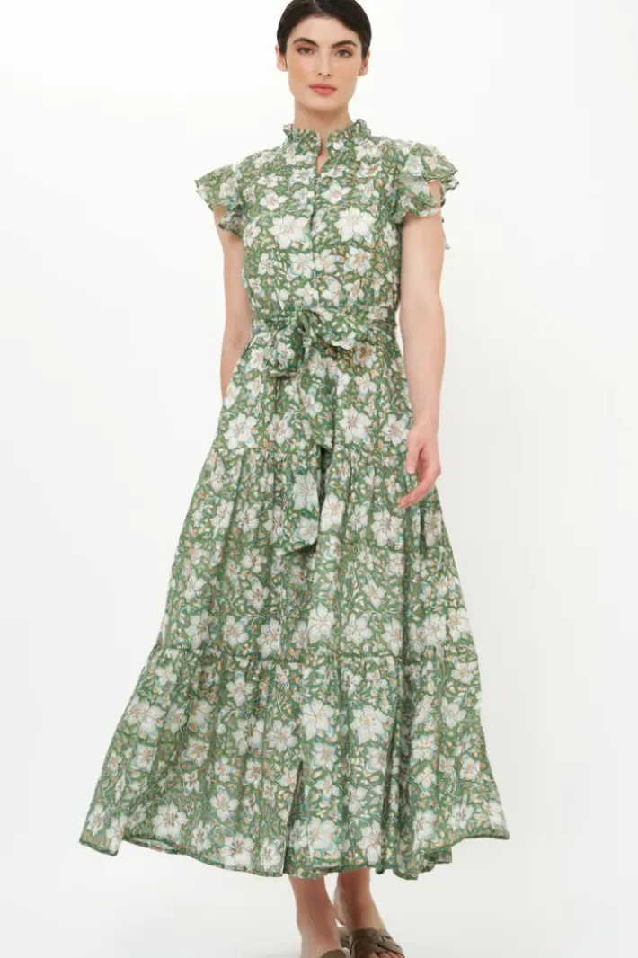 Sale Ruffle Collar Button Maxi- Ivy Olive Maxis|Dresses