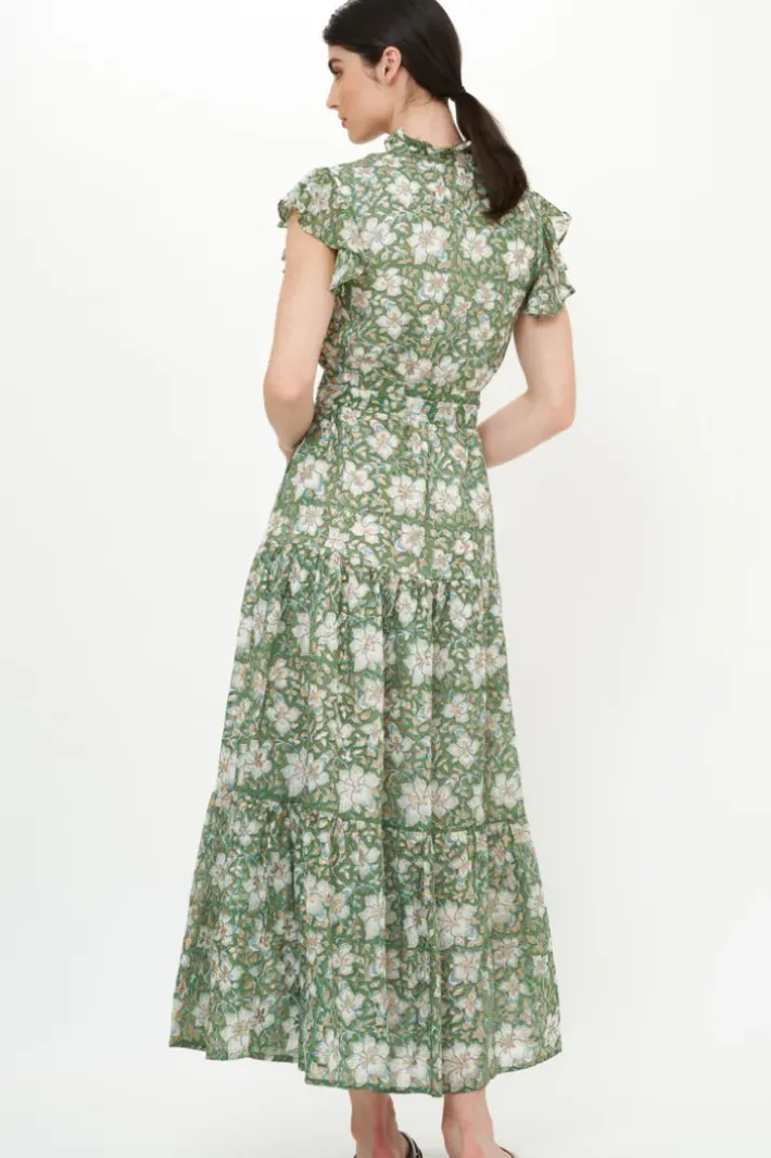 Sale Ruffle Collar Button Maxi- Ivy Olive Maxis|Dresses