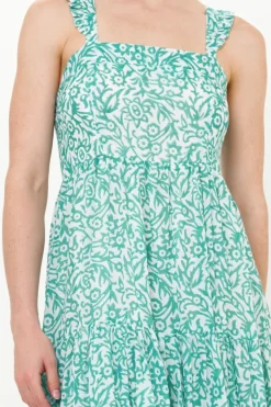 Ruffle Cross Back Midi- Cypress Jade Dresses