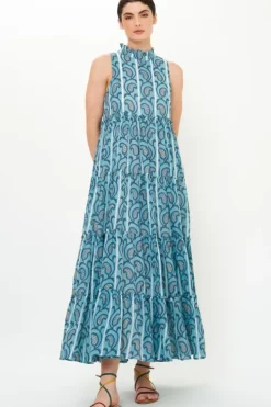 Ruffle Tiered Maxi- Goa Blue Maxis|Dresses