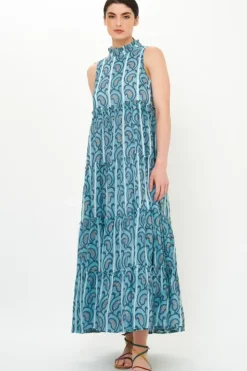 Ruffle Tiered Maxi- Goa Blue Maxis|Dresses