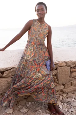 Clearance Ruffle Tiered Maxi- Persia Cobalt Maxis|Dresses