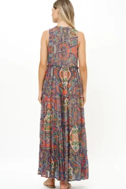 Clearance Ruffle Tiered Maxi- Persia Cobalt Maxis|Dresses