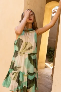 Outlet Ruffle Tiered Short- Ginkgo Green Short & Mini Dresses|Dresses