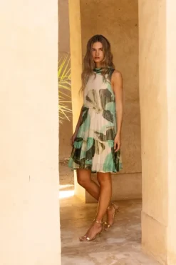 Outlet Ruffle Tiered Short- Ginkgo Green Short & Mini Dresses|Dresses