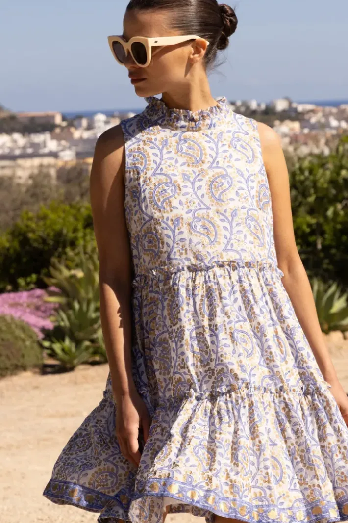 Best Ruffle Tiered Short- Marseille Blue Short & Mini Dresses|Dresses