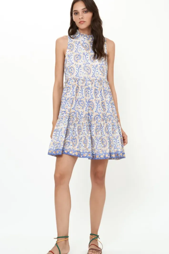 Best Ruffle Tiered Short- Marseille Blue Short & Mini Dresses|Dresses