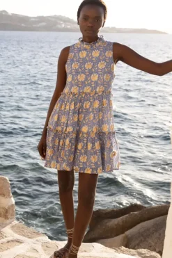 New Ruffle Tiered Short- Mughal Blue Short & Mini Dresses|Dresses