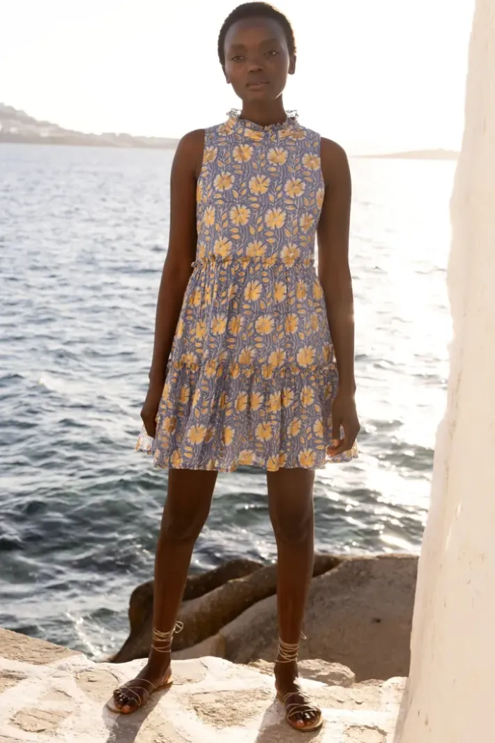New Ruffle Tiered Short- Mughal Blue Short & Mini Dresses|Dresses