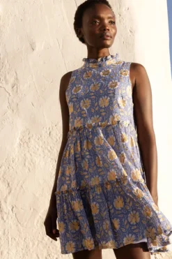 New Ruffle Tiered Short- Mughal Blue Short & Mini Dresses|Dresses