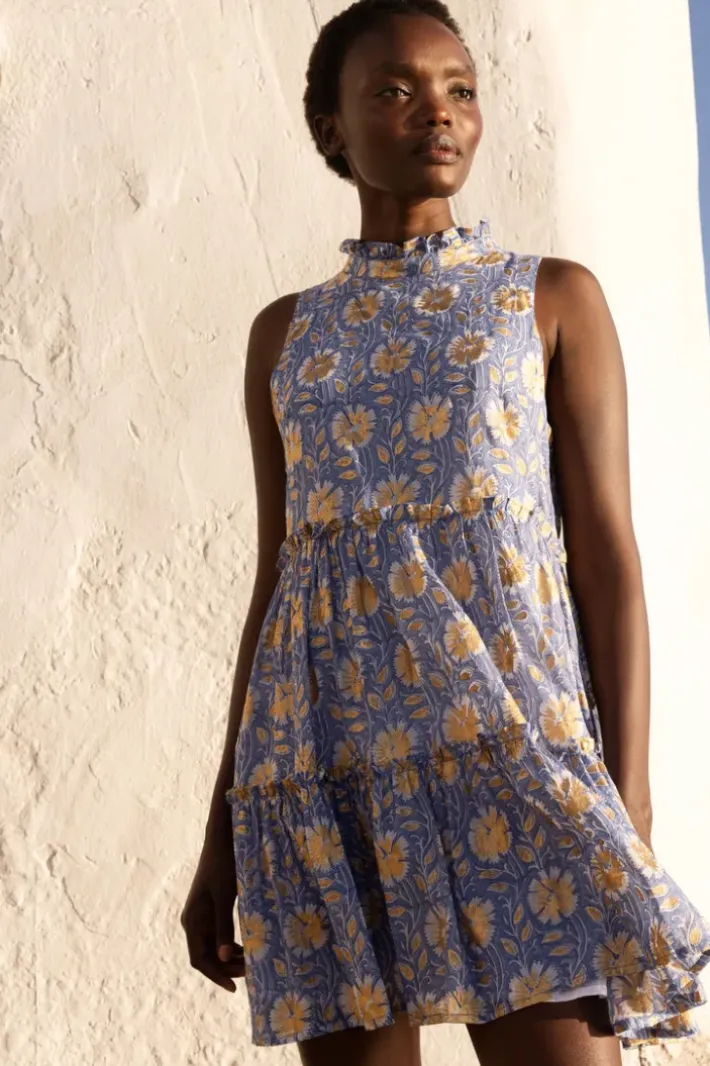 New Ruffle Tiered Short- Mughal Blue Short & Mini Dresses|Dresses