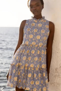 New Ruffle Tiered Short- Mughal Blue Short & Mini Dresses|Dresses