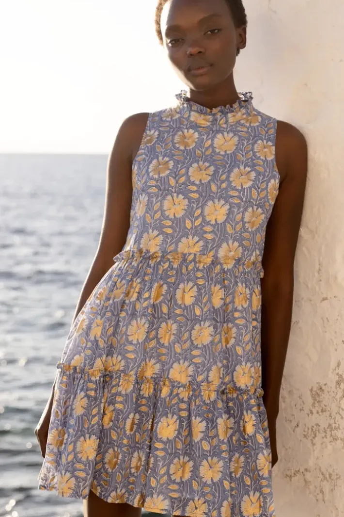 New Ruffle Tiered Short- Mughal Blue Short & Mini Dresses|Dresses