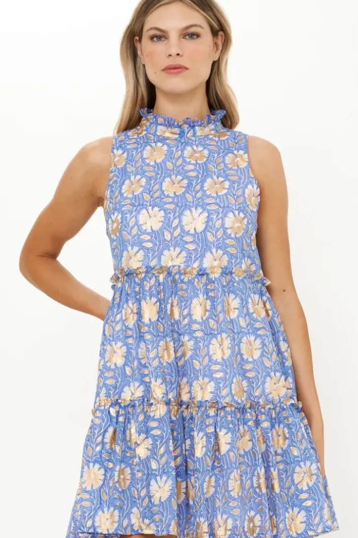 New Ruffle Tiered Short- Mughal Blue Short & Mini Dresses|Dresses