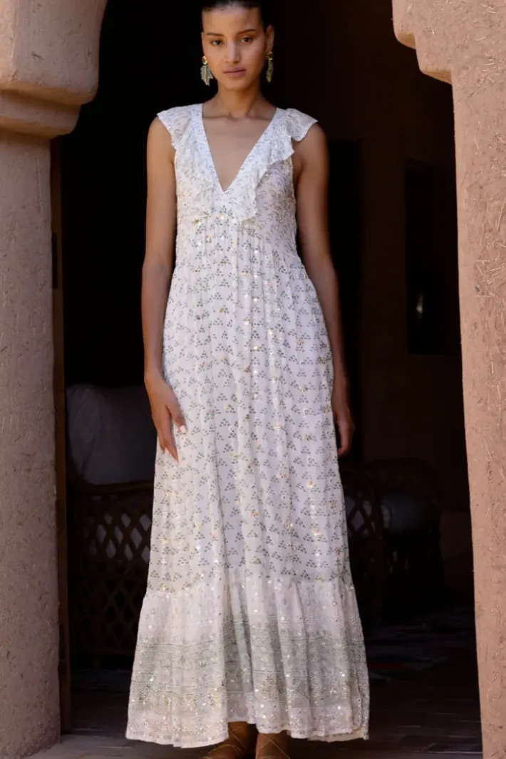 New Ruffle V-Neck Maxi- Juniper Olive Maxis|Dresses