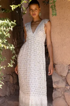 New Ruffle V-Neck Maxi- Juniper Olive Maxis|Dresses