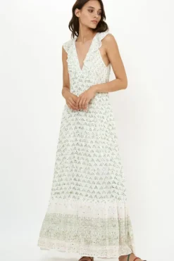 New Ruffle V-Neck Maxi- Juniper Olive Maxis|Dresses