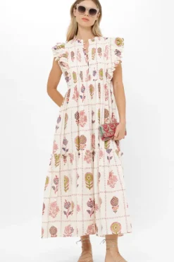 Clearance Scallop Pintuck Maxi- Taormina Cream Dresses|Maxis