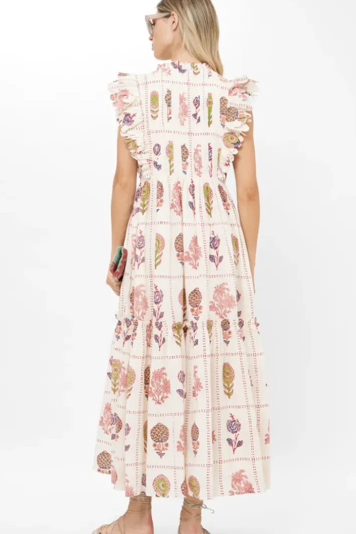 Clearance Scallop Pintuck Maxi- Taormina Cream Dresses|Maxis