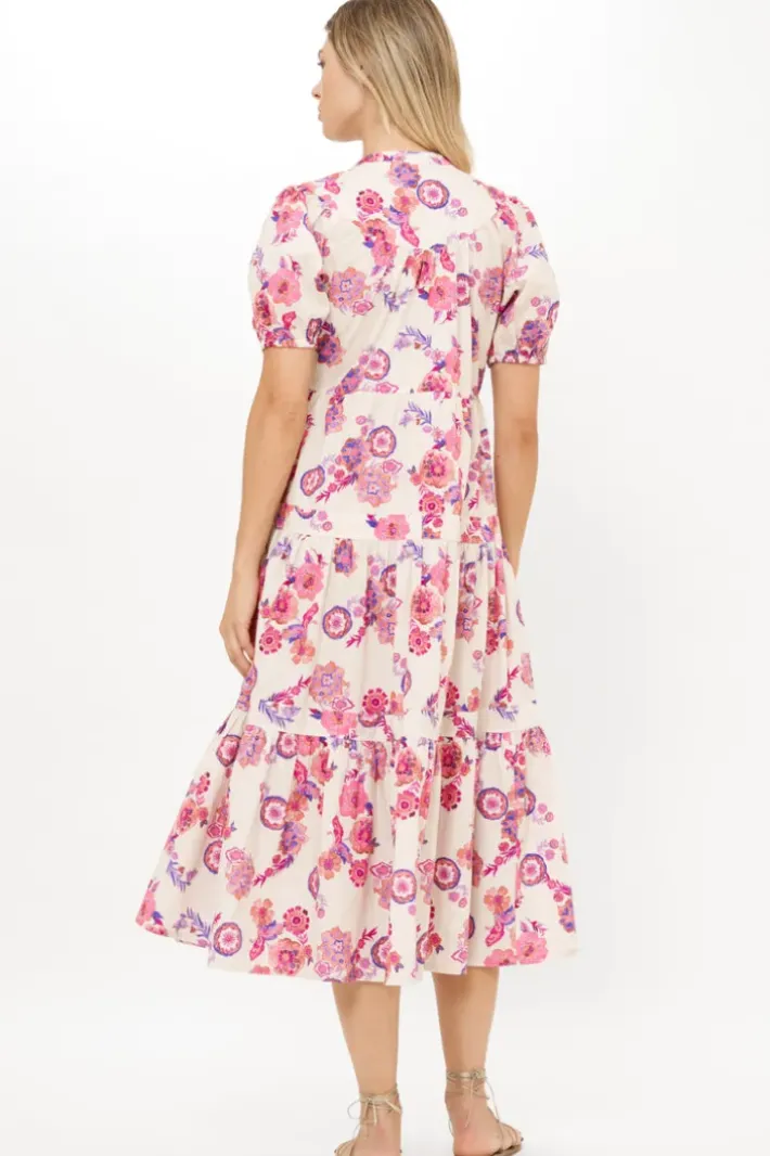 Outlet Scoop Tiered Midi- Pretoria Pink Midis|Dresses