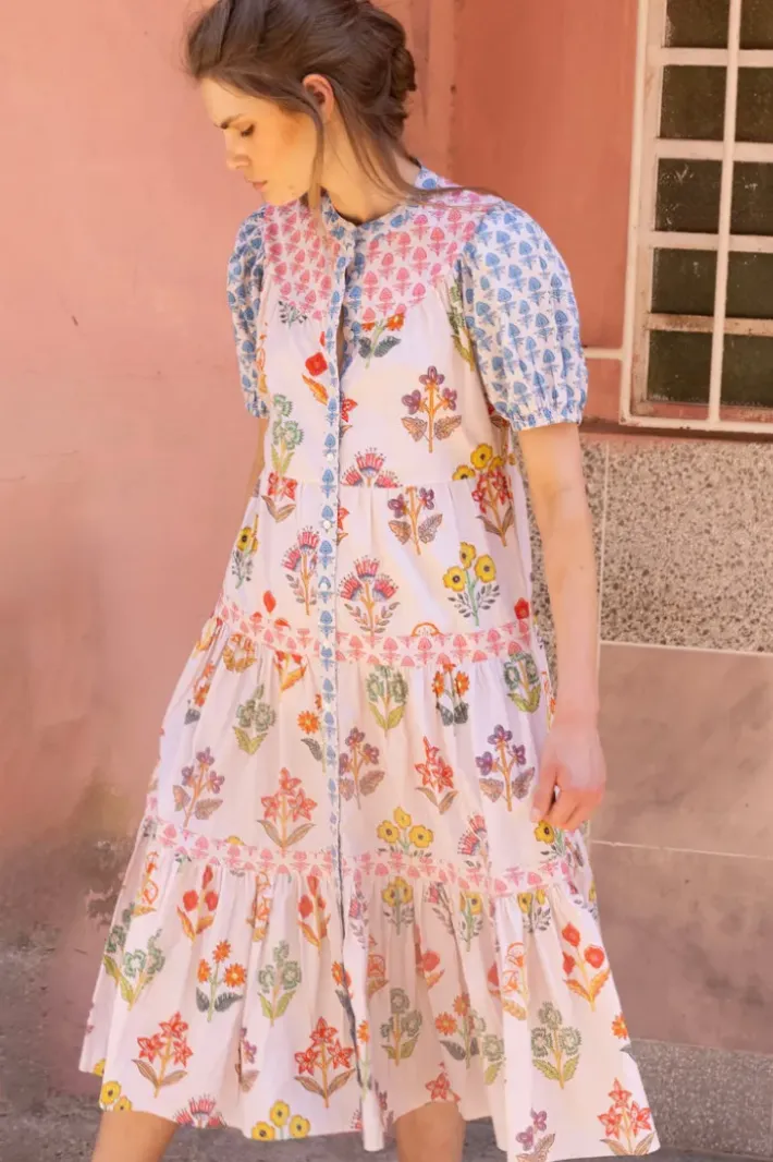 Sale Scoop Tiered Midi- Provence Blue Midis|Dresses