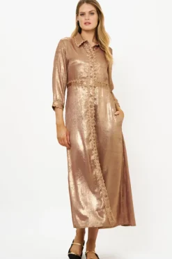 Discount Shirt Dress Maxi- Cairo Gold Maxis