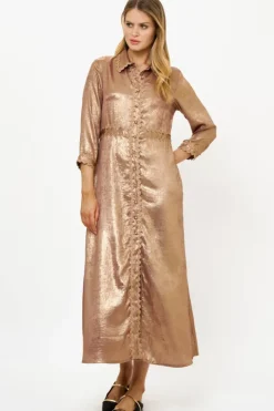 Discount Shirt Dress Maxi- Cairo Gold Maxis