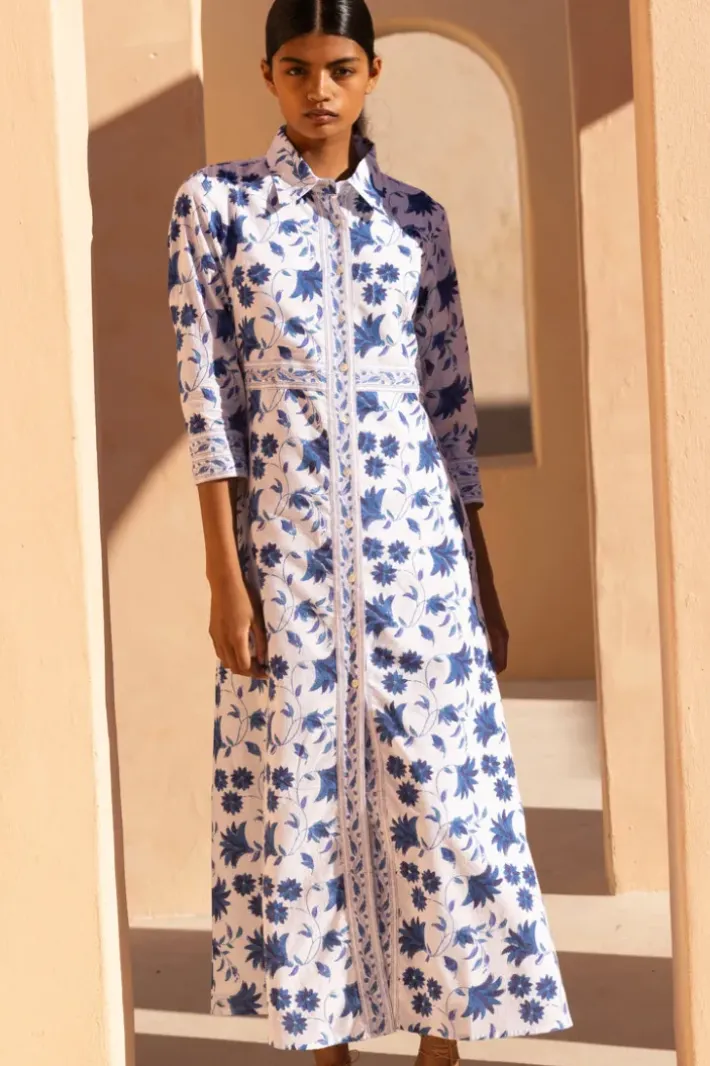 New Shirt Dress Maxi- Marion Blue Maxis|Dresses
