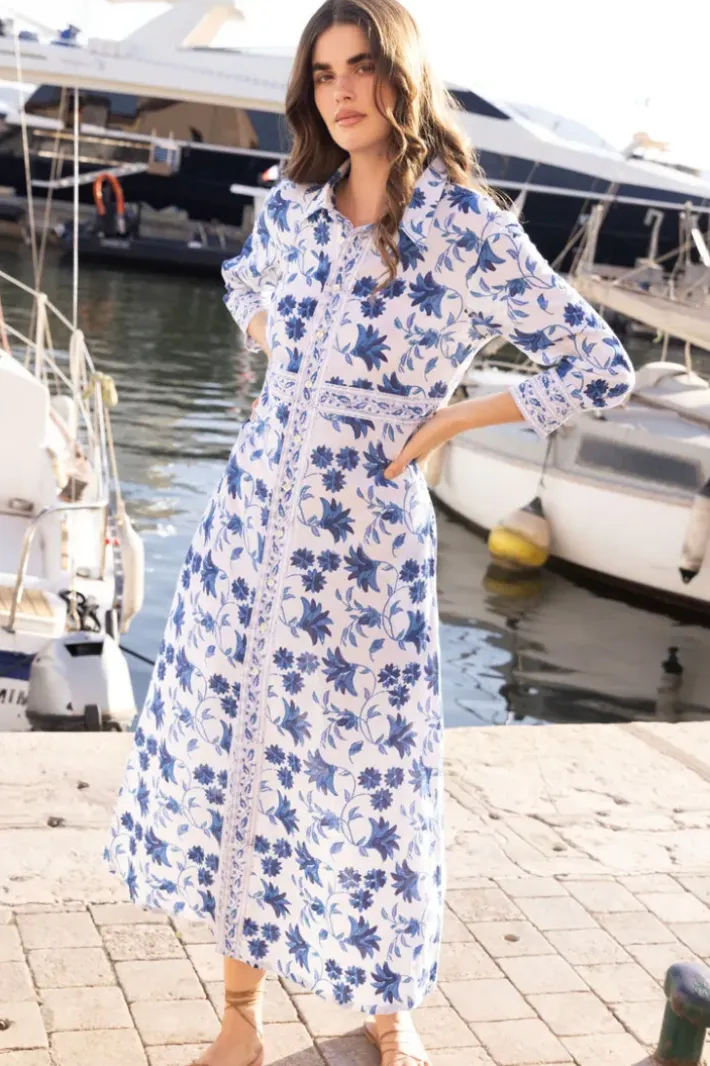 New Shirt Dress Maxi- Marion Blue Maxis|Dresses
