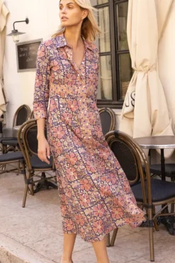 Hot Shirt Dress Maxi- Matera Navy Maxis