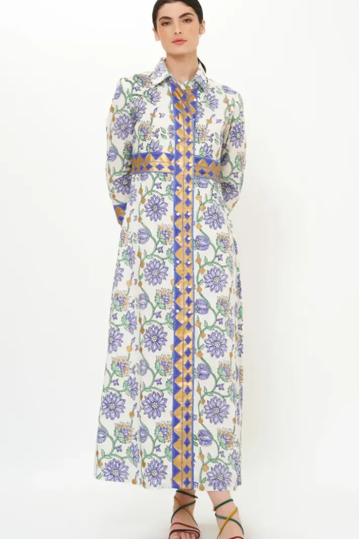 Hot Shirt Dress Maxi- Presidio Blue Maxis|Dresses