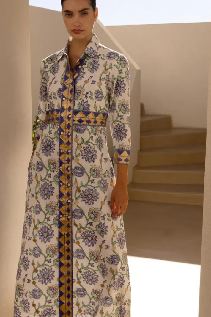 Hot Shirt Dress Maxi- Presidio Blue Maxis|Dresses