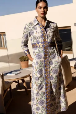 Hot Shirt Dress Maxi- Presidio Blue Maxis|Dresses